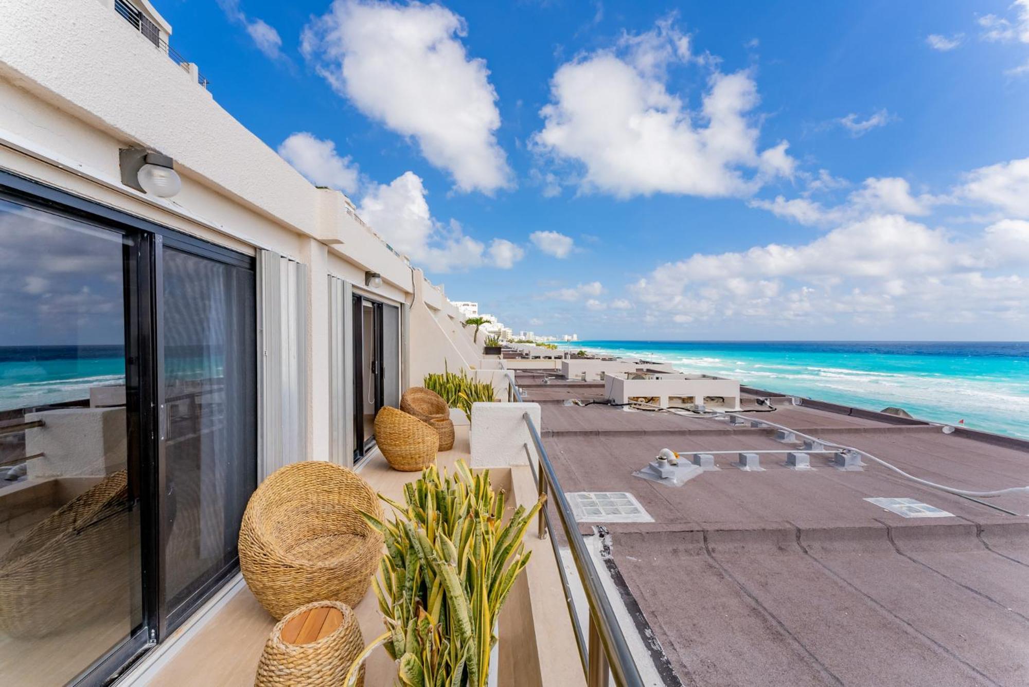 Amazing Caribbean Ocean View At Villas Marlin In Cancún Exteriör bild