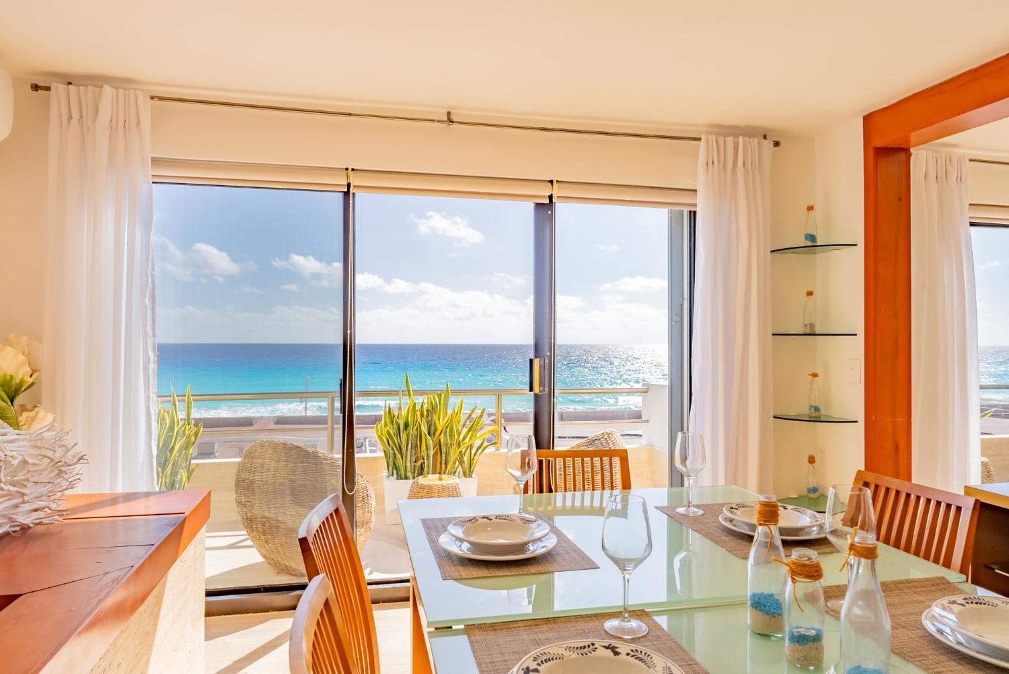 Amazing Caribbean Ocean View At Villas Marlin In Cancún Exteriör bild